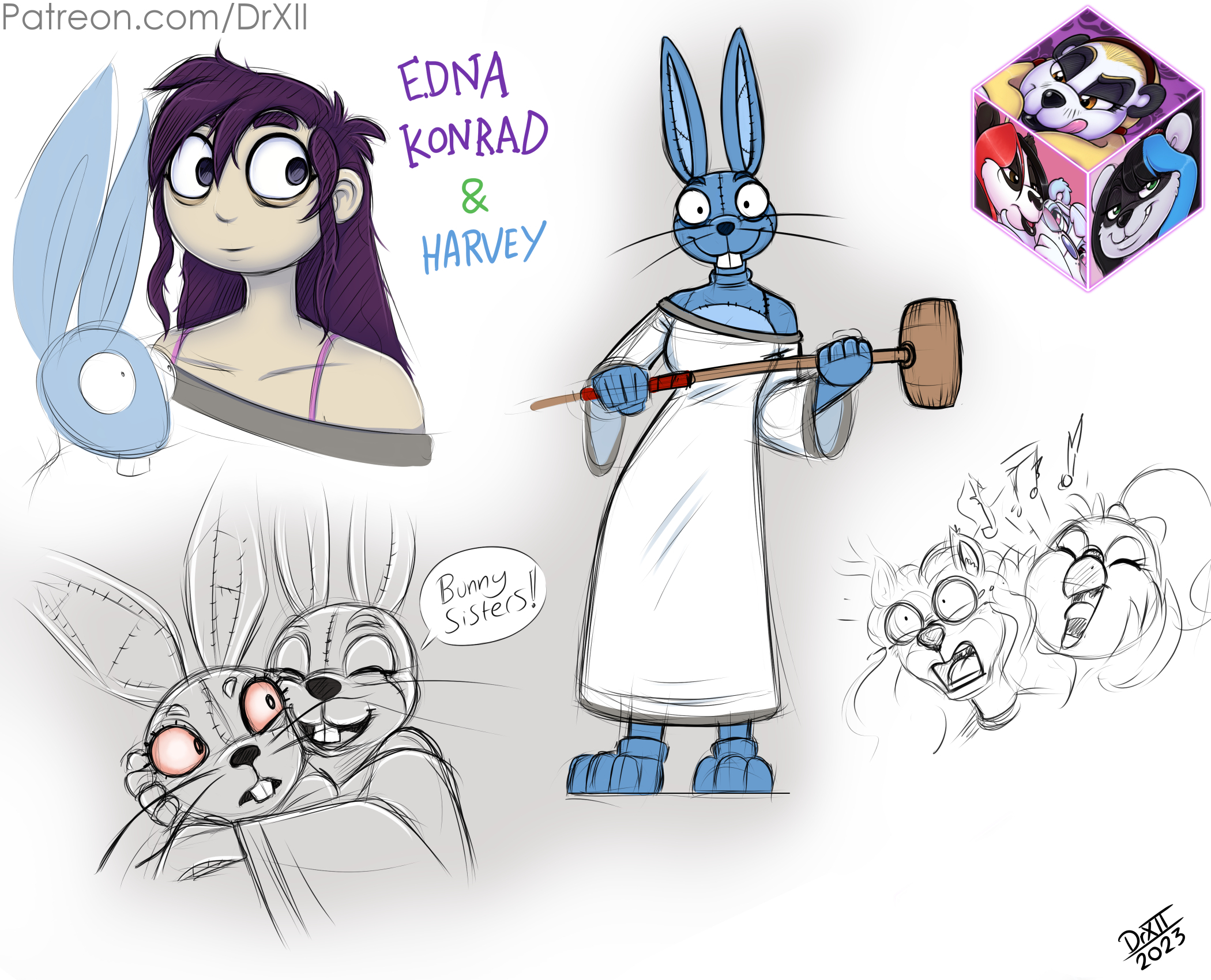 Tiny bunny rule. Edna and Harvey Art. FNAF 39 Rabbit Art.