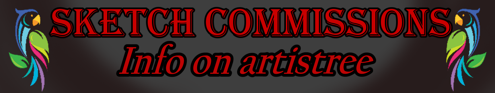 banner promoting sketch commissions
